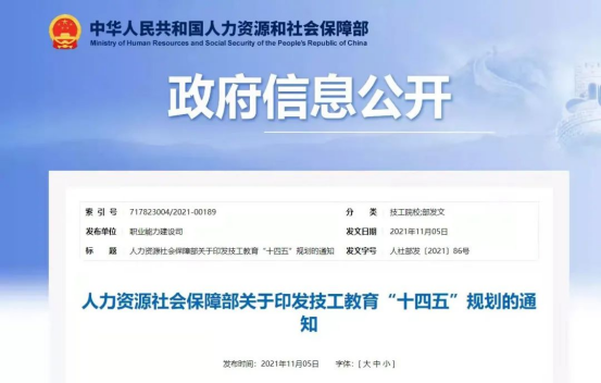 【魔據(jù)教育推薦知曉】人社部關(guān)于技工教育“十四五”規(guī)劃出爐！